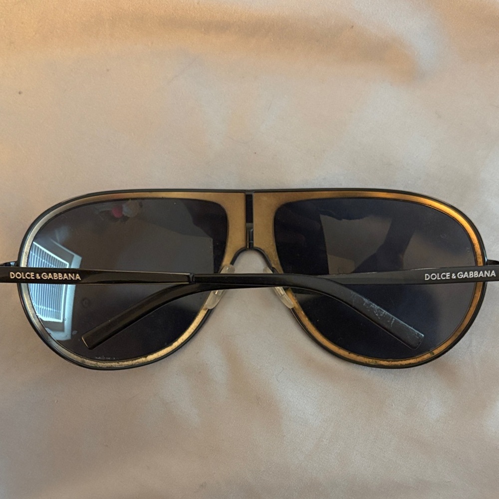 Dolce & Gabbana Black and Gold Aviator Sunglasses - Picture 2 of 8